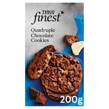 Tesco Finest Quadruple Chocolate Cookies 200G