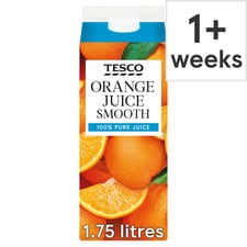 Tesco 100% Pure Squeezed Orange Juice Smooth 1.75 Litre