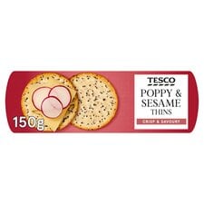 Tesco Sesame & Poppy Thins 150G