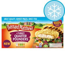 Bernard Matthews 4 Turkey Quarter Pounder In Breadcrumbs 454G