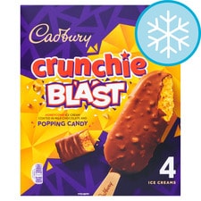 Cadbury Crunchie Blast Ice Cream Sticks 4x90ml