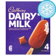 Cadbury Dairy Milk Ice Cream Sticks 4x90ml