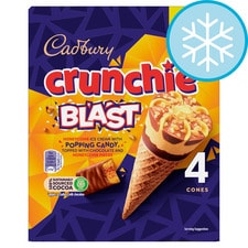 Cadbury Dairy Milk Crunchie Ice Cream Cones  4 x 100ml