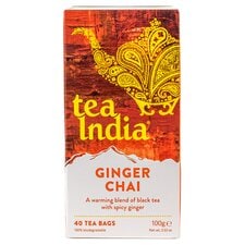 Tea India Ginger Chai 40 Tea Bags 100G