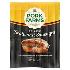 Pork Farms 6 Classic Bratwurst Sausages 540g