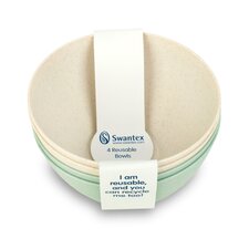 SWANTEX REUSABLE BOWLS MIXED COLOURS 4PK