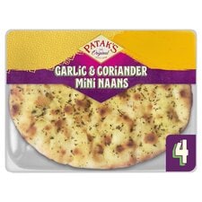 Patak's 4 Flame Baked Garlic & Coriander Mini Naan Breads