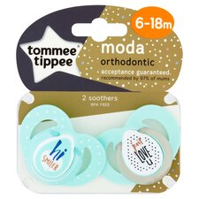 Tommee Tippee Moda Soother, 6-18m, Pack of 2