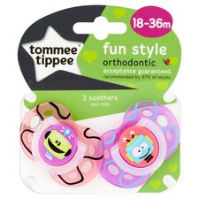 Tommee Tippee Fun Style Soothers, 18-36m, Pack of 2