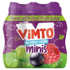 Vimto No Added Sugar Minis Mixed Fruit Juice Drink 6 x 250ml 