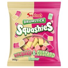 Swizzels Drumstick Squashies Rhubarb & Custard 140G