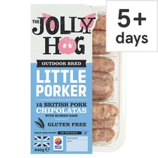 Jolly Hog 12 British Chipolatas Gluten Free 340G