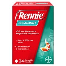 Rennie Spearmint Heartburn & Indigestion Chewable Tablets 24s