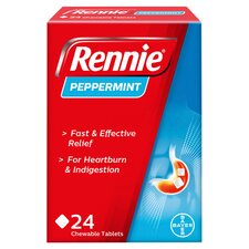 Rennie Peppermint Heartburn & Indigestion Chewable Tablets 24s