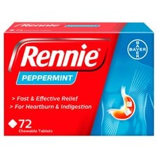 Rennie Peppermint Heartburn & Indigestion Chewable Tablets 72s