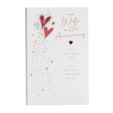 Wife Wedding Anniversary Card - Hearts