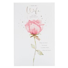 Wife Birthday Card - Rose