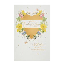 Wedding Card - Heart with flowers