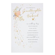 Wedding Granddaughter & Husband Card - Hearts