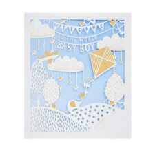 Boy Birth Congratulations Card - Laser Cut, Welcome