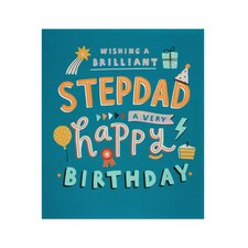 Step Dad Birthday Card - Type and Icons