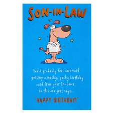 Son In Law Birthday Card - Cartoon Dog