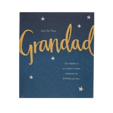 Grandad Birthday Card - Lettering with stars