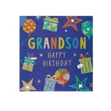 Grandson Birthday Card - Balloons