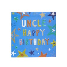 Uncle Birthday Card - Stars Foil