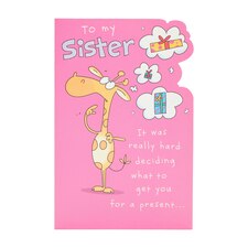 Sister Birthday Card - Giraffe