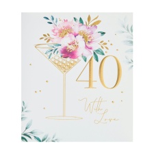 40th Birthday Card - Cocktail glass