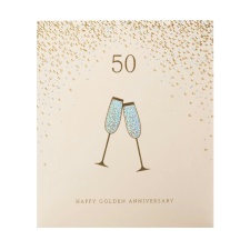 50th Wedding Anniversary card - Gold