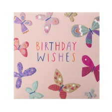 Birthday card - Happy Birthday text and Butterflies