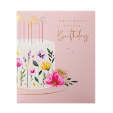 Birthday card - Butterfly Garden - Cake