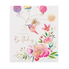 Birthday card - Butterfly Garden- Hummingbird