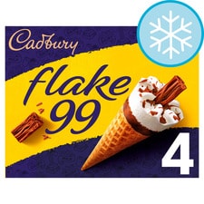 Cadbury Flake 99 Ice Cream Cones 4 X 125Ml