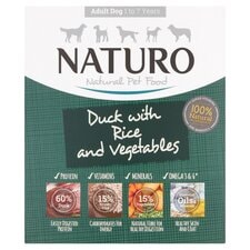 Naturo Adult Duck & Rice Vegetable Dog Food Tray 400G