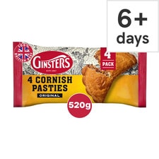 Ginsters 4 Pack Cornish Pasties 520G