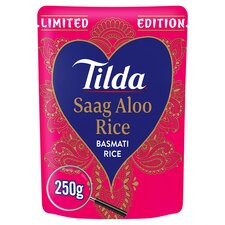 Tilda Microwave Saag Aloo Rice Limited Edition 250g