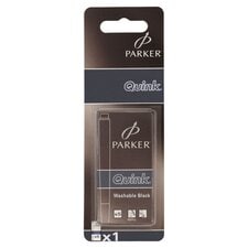 Parker Fountain Pen Refills, Long Black Cartridges, 10 Count