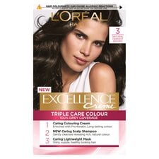 L'Oreal Paris Excellence Creme Natural Darkest Brown 3 Permanent Hair Dye 