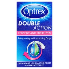 Optrex Double Action Drops Dry Irritated Eyes Rehydrate 10ml