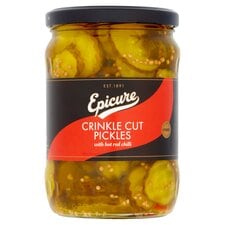 Epicure Crinkle Cut Pickles +Hot Red Chilli 530G