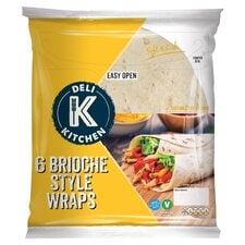 Deli Kitchen 6 Brioche Style Tortilla Wraps 366G