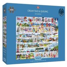 Gibsons 2000 Piece Cream Teas & Queueing Jigsaw Puzzle