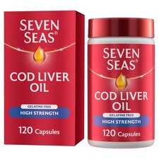 Seven Seas Cod Liver Oil High Strength Gelatine Free Vitamin D 120 Capsules