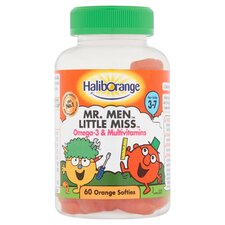 Haliborange Mr. Men Little Miss Omega-3 & Multivitamins Orange Softies 60s