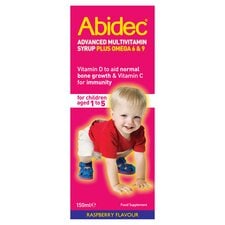 Abidec Advanced Multivitamin Syrup with Omega 6 & 9 - Raspberry Flavour 150ml