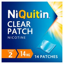 NiQuitin Clear Patch Stop Smoking Aid Step 2 14mg Nicotine Patches 14s