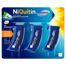 NiQuitin Minis Stop Smoking Aid 4mg Nicotine Lozenges - Mint 60s